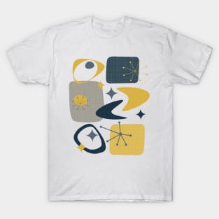 Atomic Age Mid Century 15 in Navy, Yellow and Grey T-Shirt